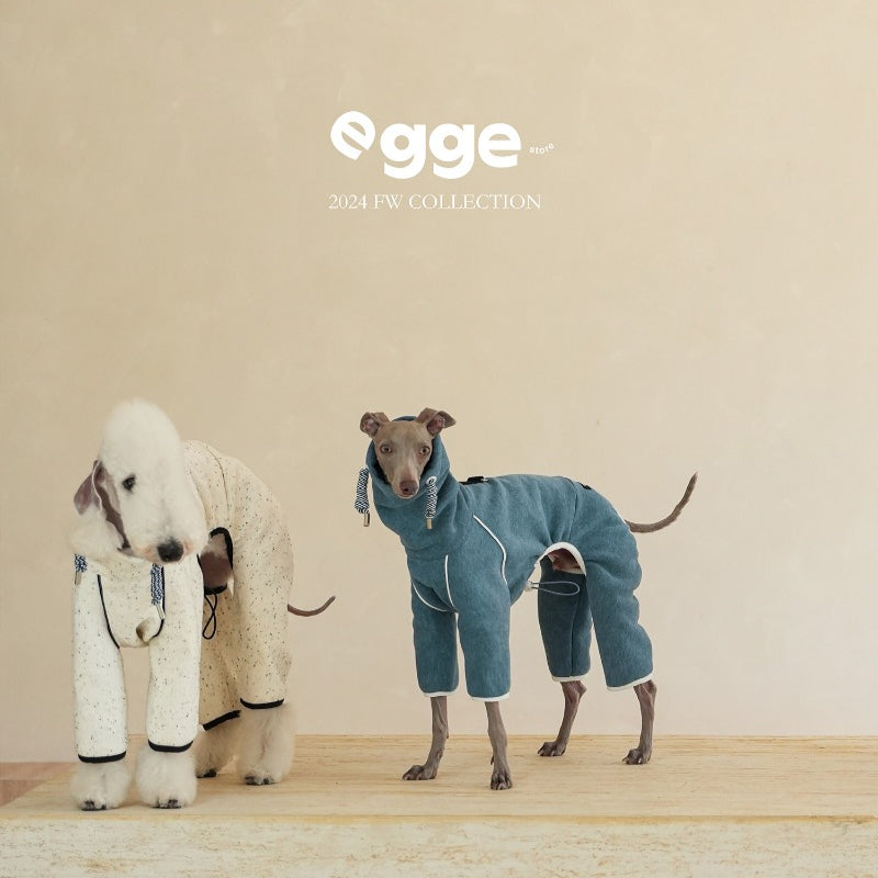 egge® School Uniform Hoodie - White & Blue for Dogs