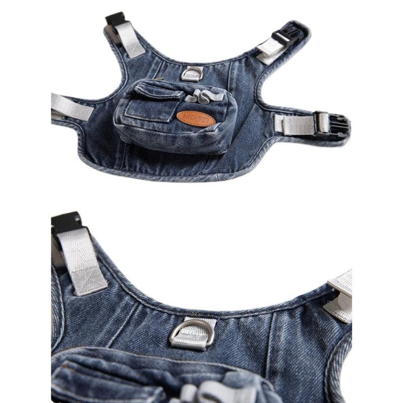 MQPET® Denim Adjustable Pet Vest & Fisherman Hat Set - KIKOPALS
