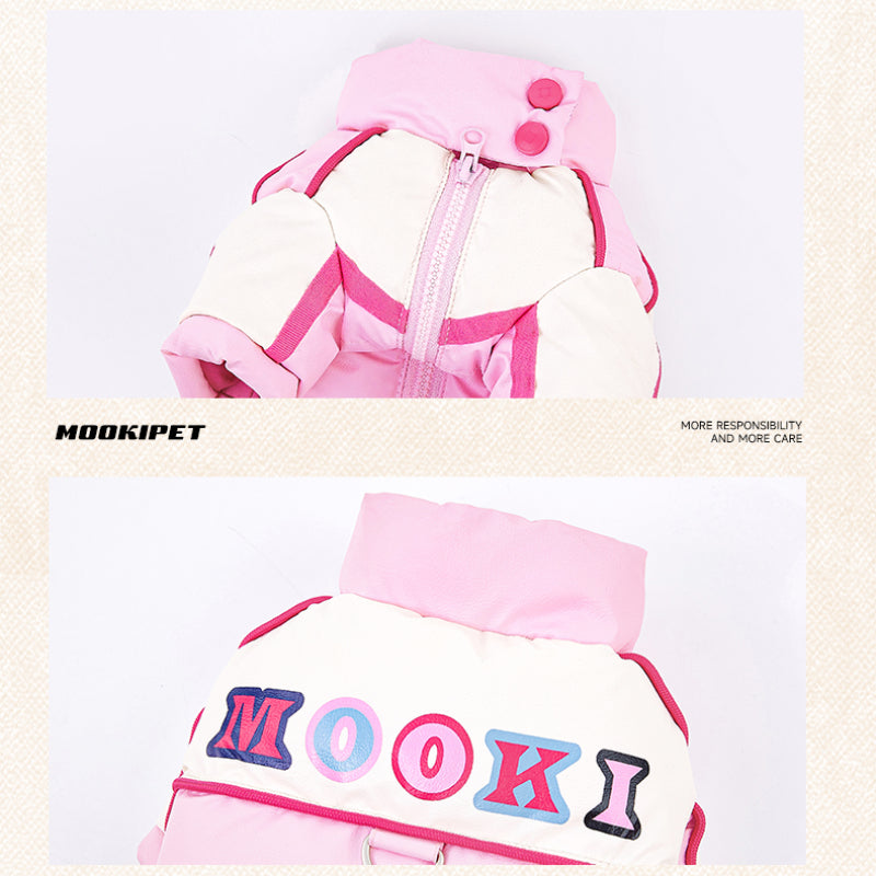 MookiPet® Pink Locomotive Down Jacket for Dogs