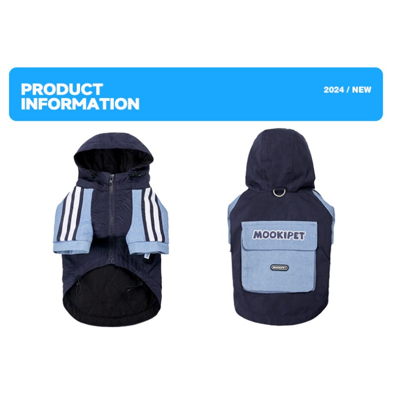MookiPet® Cool Denim Quilted Jacket for Dogs