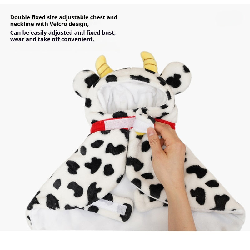 ZEZE® Cow Print Poncho for Cats & Small Dogs