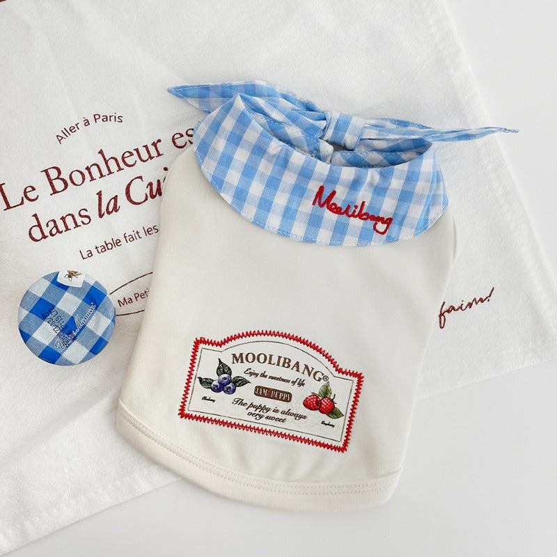 MooliBang® Plaid Collar Sleeveless Vest for Small Dogs – Blue/Red