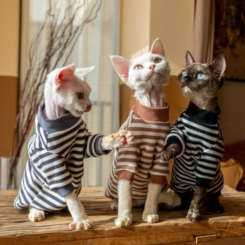 GINGERAIN® Cotton Warm Striped Cat Sweater - KIKOPALS