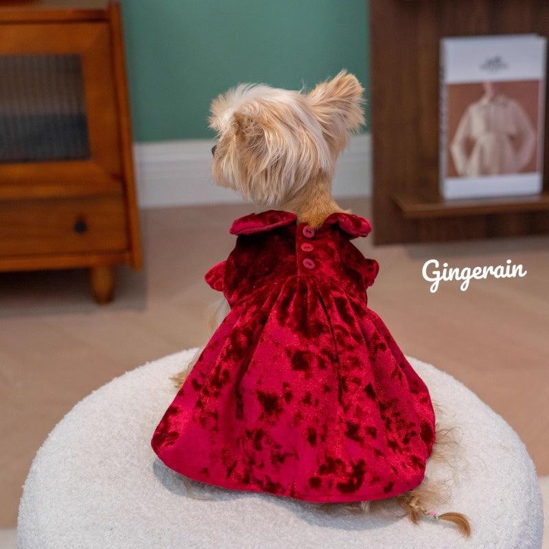 GINGERAIN® Snow White Pet Dress with Puff Sleeves - KIKOPALS