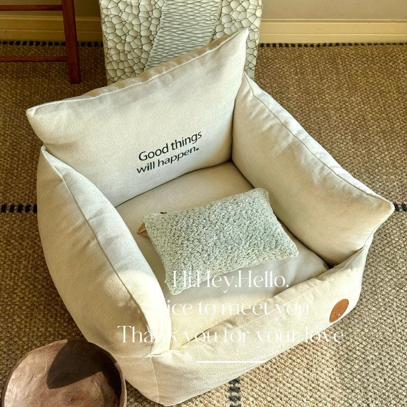 OUpetHome® Cheese White Pet Sofa Bed - KIKOPALS