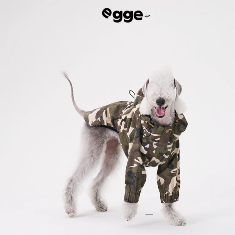egge® Camouflage Windproof Dog Jacket – Vintage Style for Medium Breeds